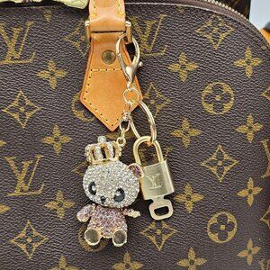 Louis Vuitton Authentic Gold Lock 🔒 Unbranded Teddy Bear Keychain for Bags